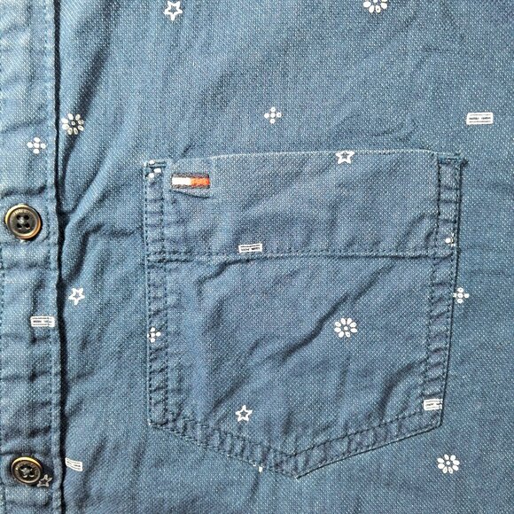 Tommy Hilfiger Navy/white Patterned Casual Shirt - Picture 5 of 11